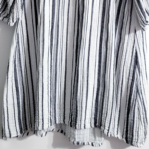 Bryn Walker Womens Boat Neck Shift Dress Size L Cotton Gauze Stripe 3/4 Sleeve - Picture 5 of 12
